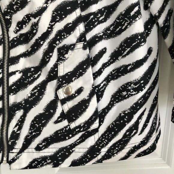 Studio Works Women's Jacket Zebra Black/White Size Medium Full Zip Lined - Picture 6 of 12